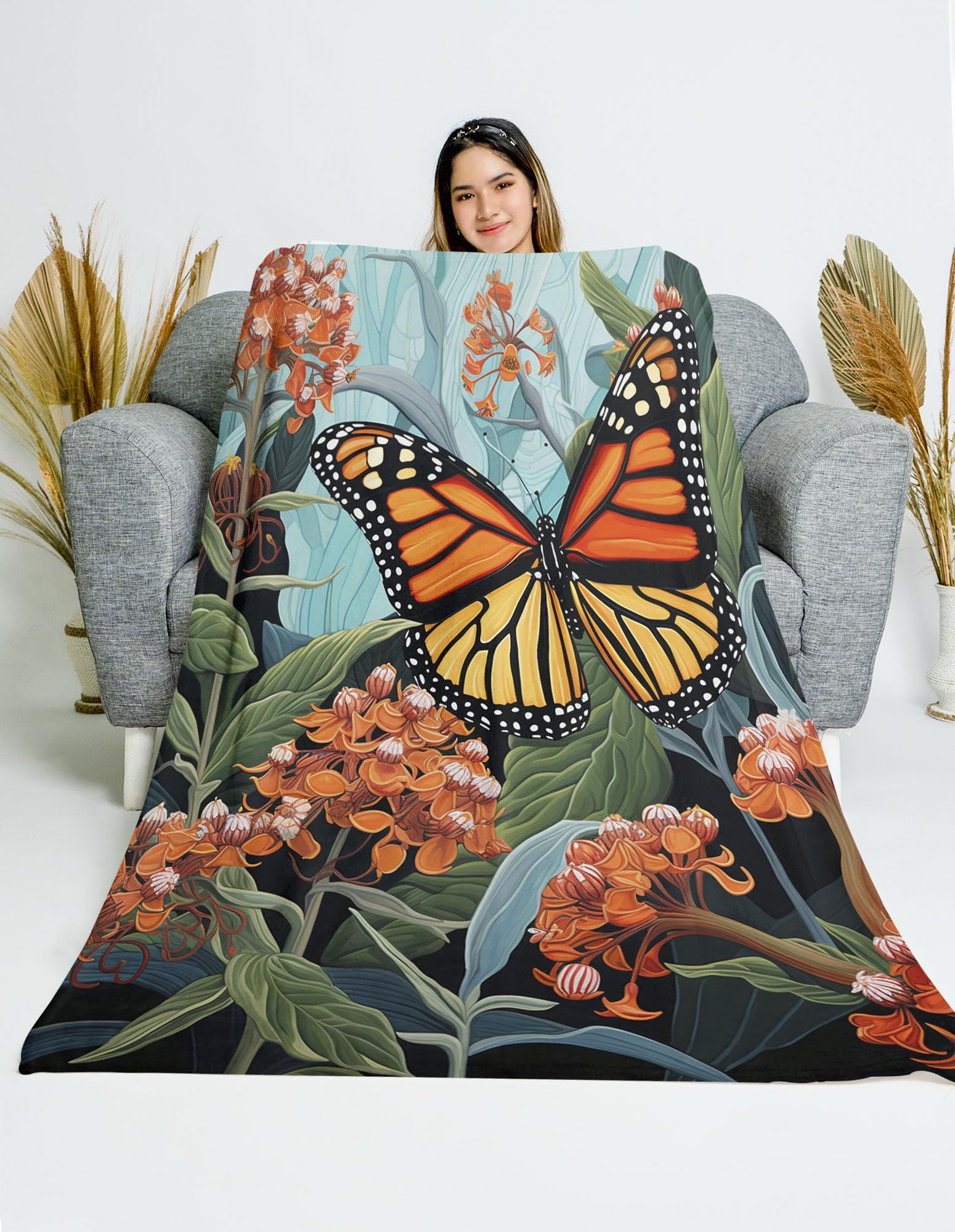 Amazon.com: CAPITUNEISKINEPA Butterfly Blanket - Butterfly for